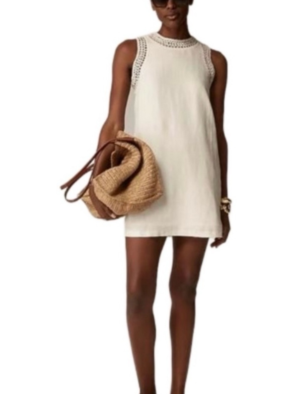 J.CREW Maxine Crochet-Trim Shift Dress in Linen NWT